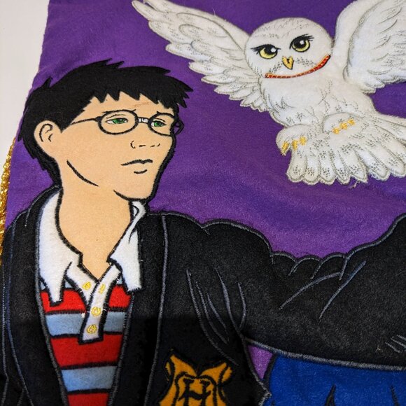 Vintage 2001 Enesco Harry Potter Large 19.5" Quilted Felt Christmas Stocking - Picture 5 of 7